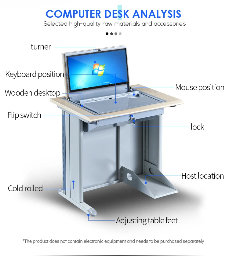 Multimedia Classroom Desk Flip Computer Desk Flip up LCD Monitor Classroom Table