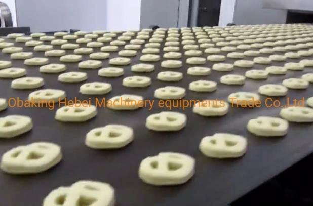 Large Capacity Full Automatic Cookies Biscuits Make up Line with Stainless Steel Bond Oven Cookies Depostior Double Colors