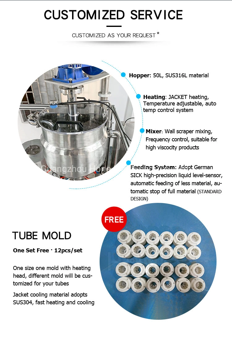 Hone Rotary Packing Machine Cosmetic Sun Protection Cream Soft Tube Filling Sealing Hot Air Tube Sealing Machine