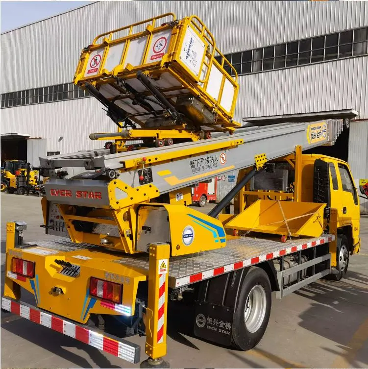 Low Carbon Engineering Construction Using Loading Unloading High-Altitude Transportation Ladder Lift Truck Car