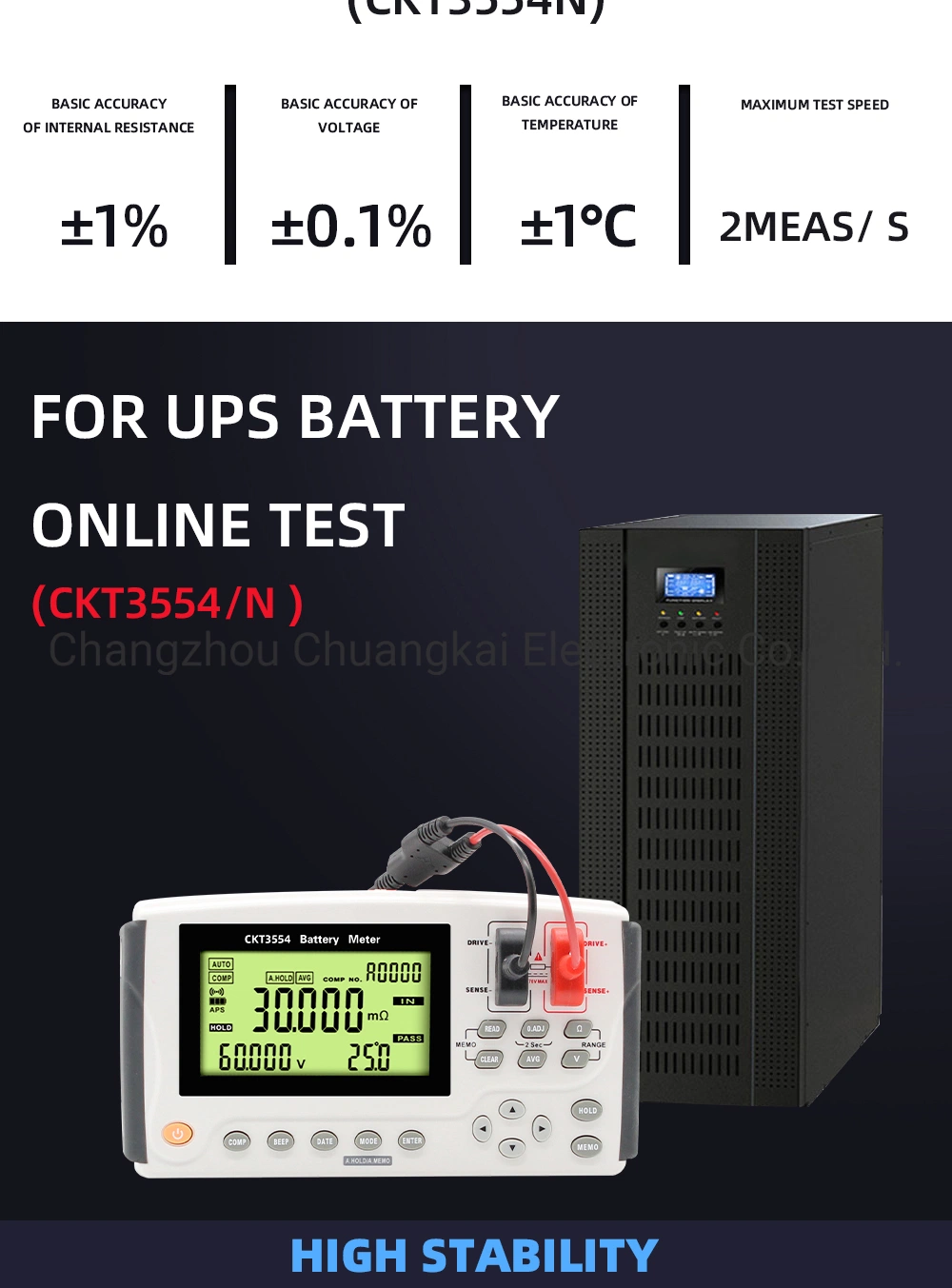 Ckt3554n Digital Battery Tester Meter for UPS Online Measurement Under Working Status