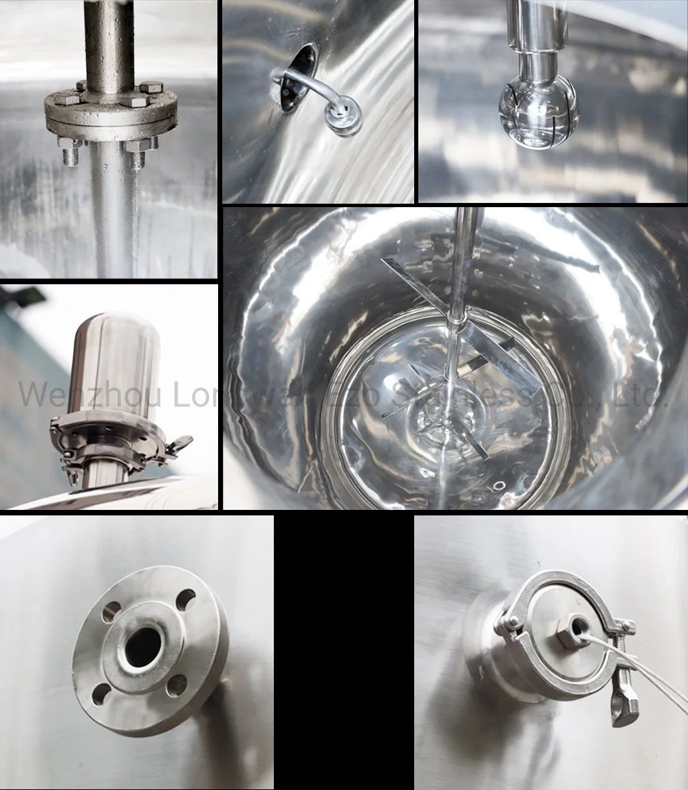 Stainless Steel Sanitary Universal Aseptic Vacuum Soap Vertical Jacketed Storage Tank Bioreactor