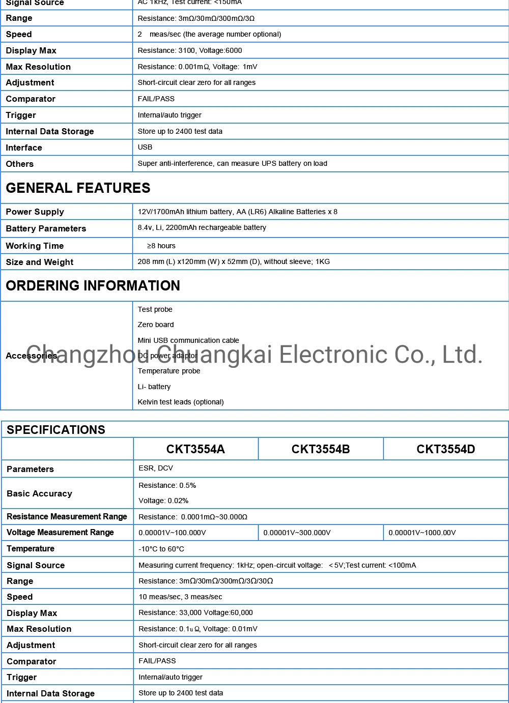 Ckt3554n Digital Battery Tester Meter for UPS Online Measurement Under Working Status