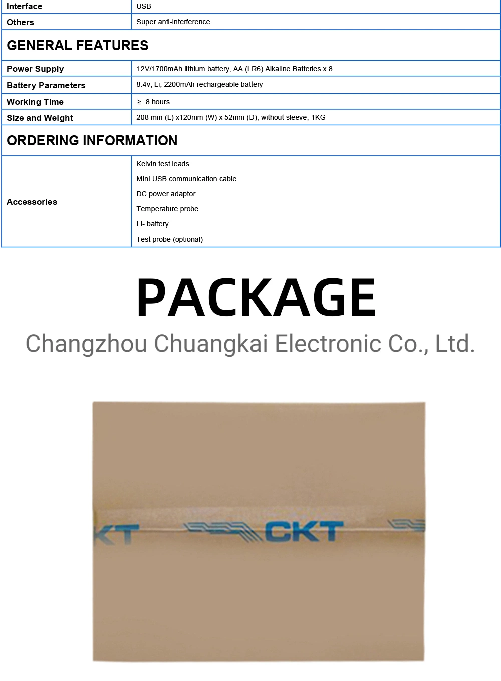 Ckt3554n Digital Battery Tester Meter for UPS Online Measurement Under Working Status