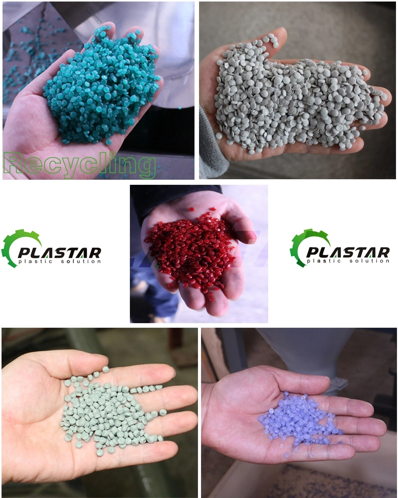 Two Stages Noodle Strip Cutting Type Waste PP PE Film Plastic Pelletizing Recycling Line