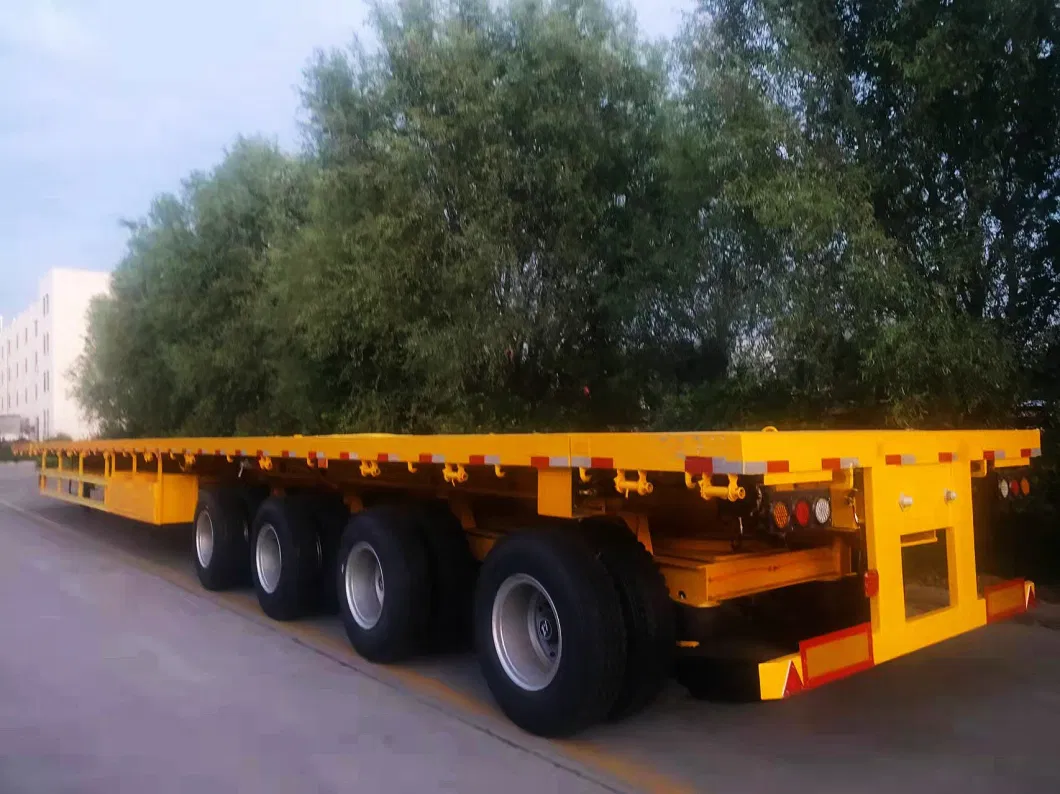 Best Price 40FT Flat Bed Load Capacity Trailers 40 Ton Tri Axle Flatbed Container Semi Trailers Truck Trailer for Sale