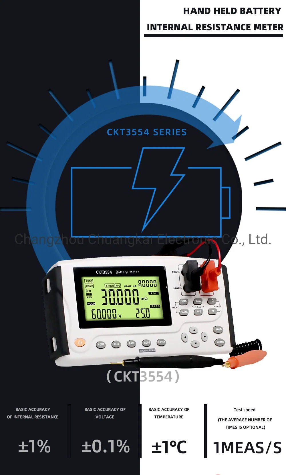 Ckt3554n Digital Battery Tester Meter for UPS Online Measurement Under Working Status