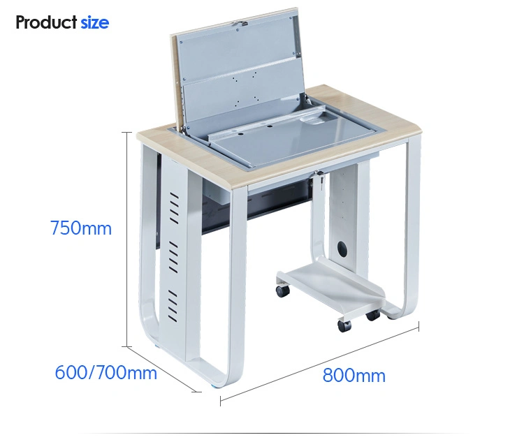 Office Furniture Computer Desk Flip up Desktop Monitor Safe Multimedia Classroom Desk