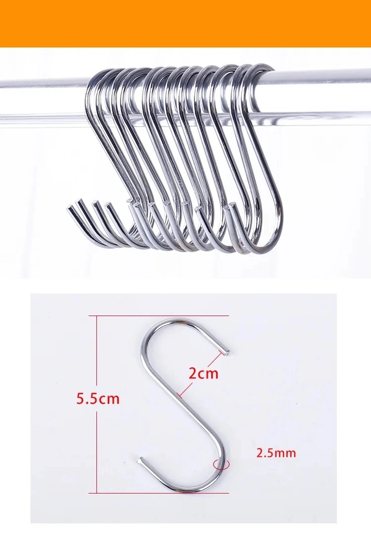 Wholesale Heavy Duty S Shaped Hook Stainless Steel 304/ 316 Hanger Clothes Rack Hook Metal Hooks for Hanging