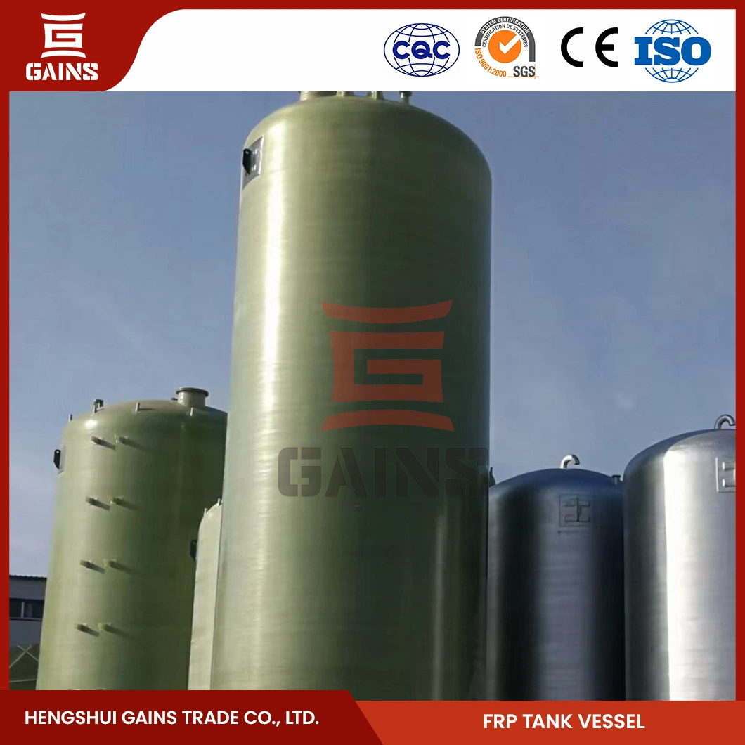 Gains Fiberglass Sodium Chloride Storage Tanks Fabricators FRP Chlorine Holding Tank China FRP Nitric Acid Storage Tanks