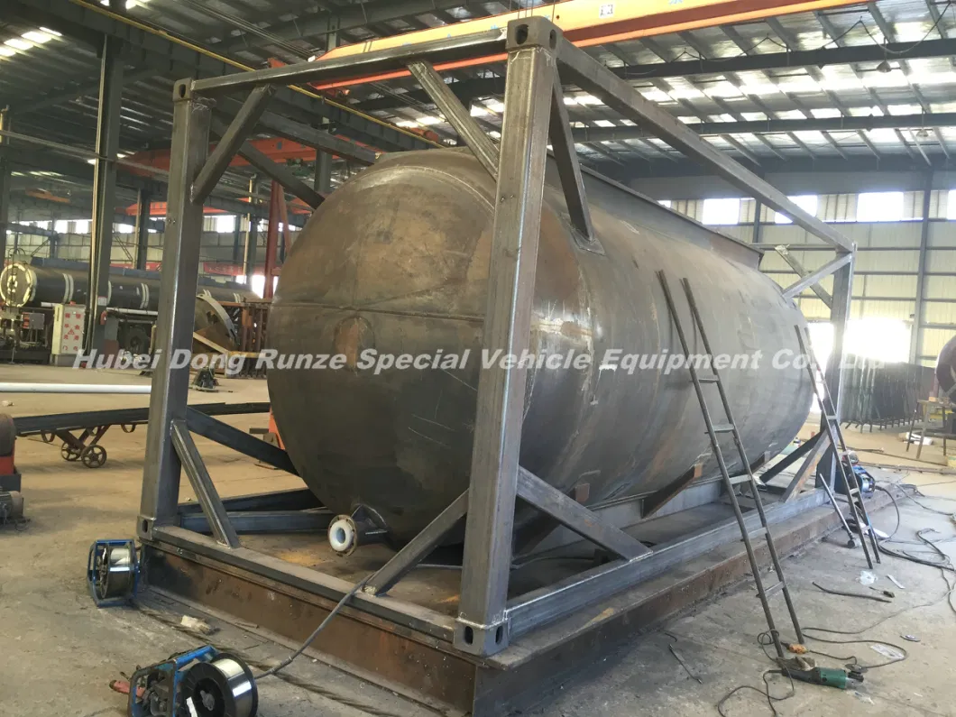 Chemical Liquid Acid ISO Tank Container 30FT for Road Transport Steel Lined LDPE for HCl (max 35%) , Naoh (max 50%) , Naclo (max 10%) , H2so4