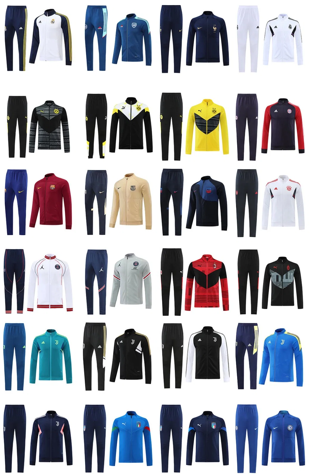 Sportswear Men Kids Size Half Zipper Tracksuit 22 23 Winter Football Clue Soccer Training Suit Sets Long Sleeve Jacket
