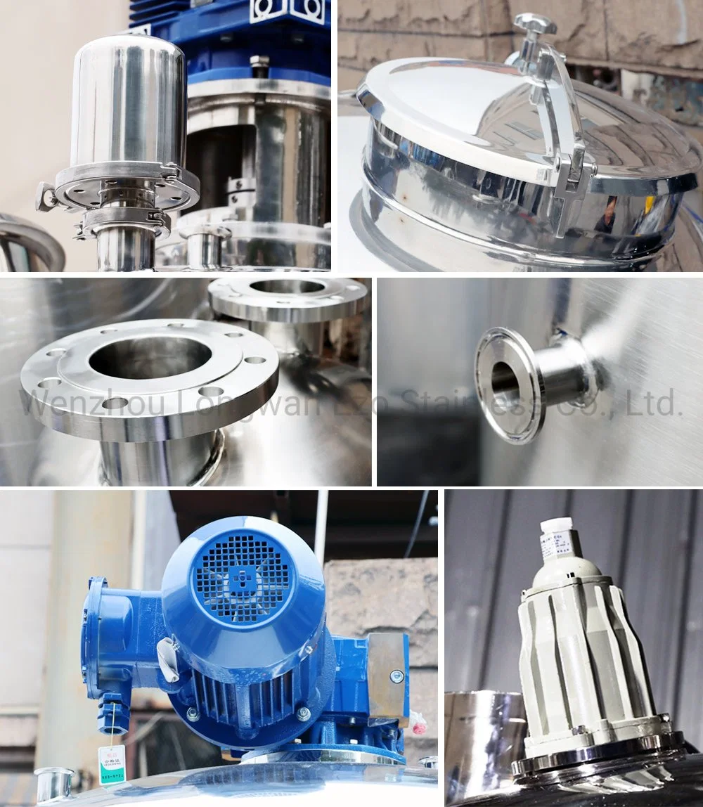 Stainless Steel Sanitary Universal Aseptic Vacuum Soap Vertical Jacketed Storage Tank Bioreactor