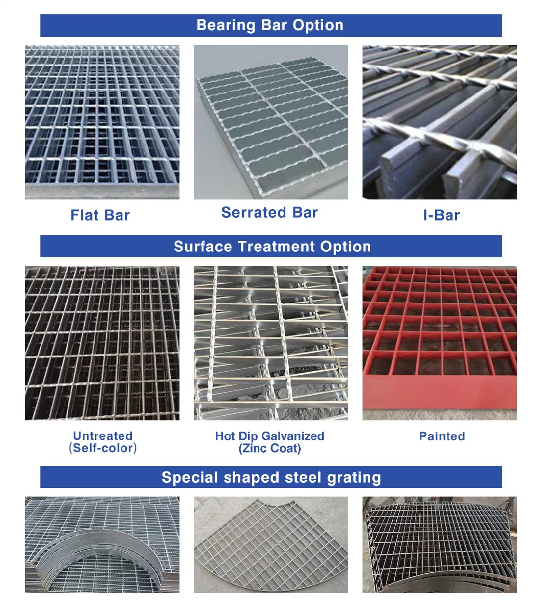 Easy Installation and Maintenance Loading Bar 30 X 3 mm Galvanized Serrated Steel Grating Platform