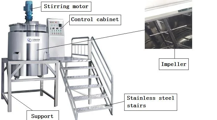 Stainless Steel Tank Body Wash Making Machine Shampoo Mixing Tank