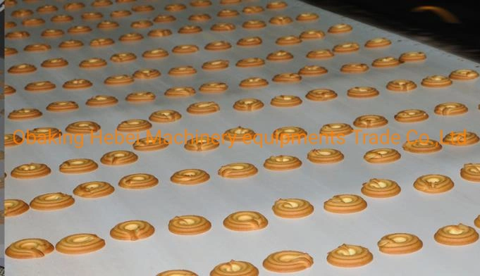 Large Capacity Full Automatic Cookies Biscuits Make up Line with Stainless Steel Bond Oven Cookies Depostior Double Colors