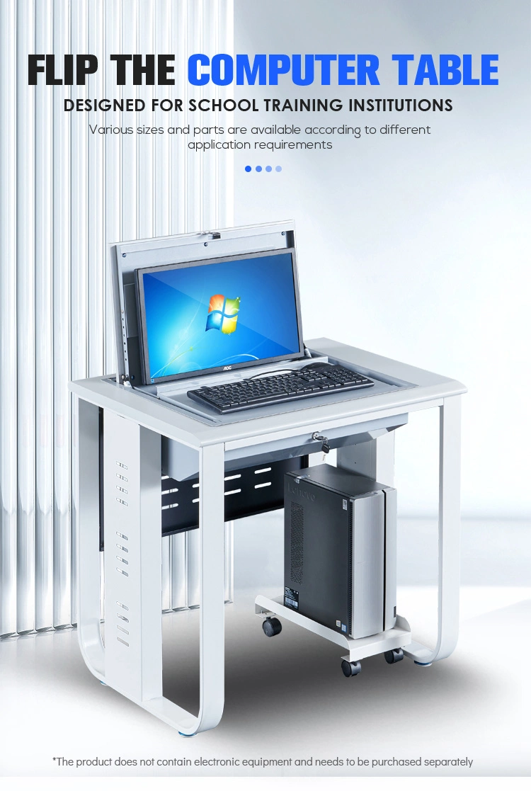 Office Furniture Computer Desk Flip up Desktop Monitor Safe Multimedia Classroom Desk