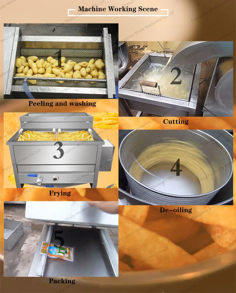 Half-Fried Frozen Fries and Potato Chips Production Line