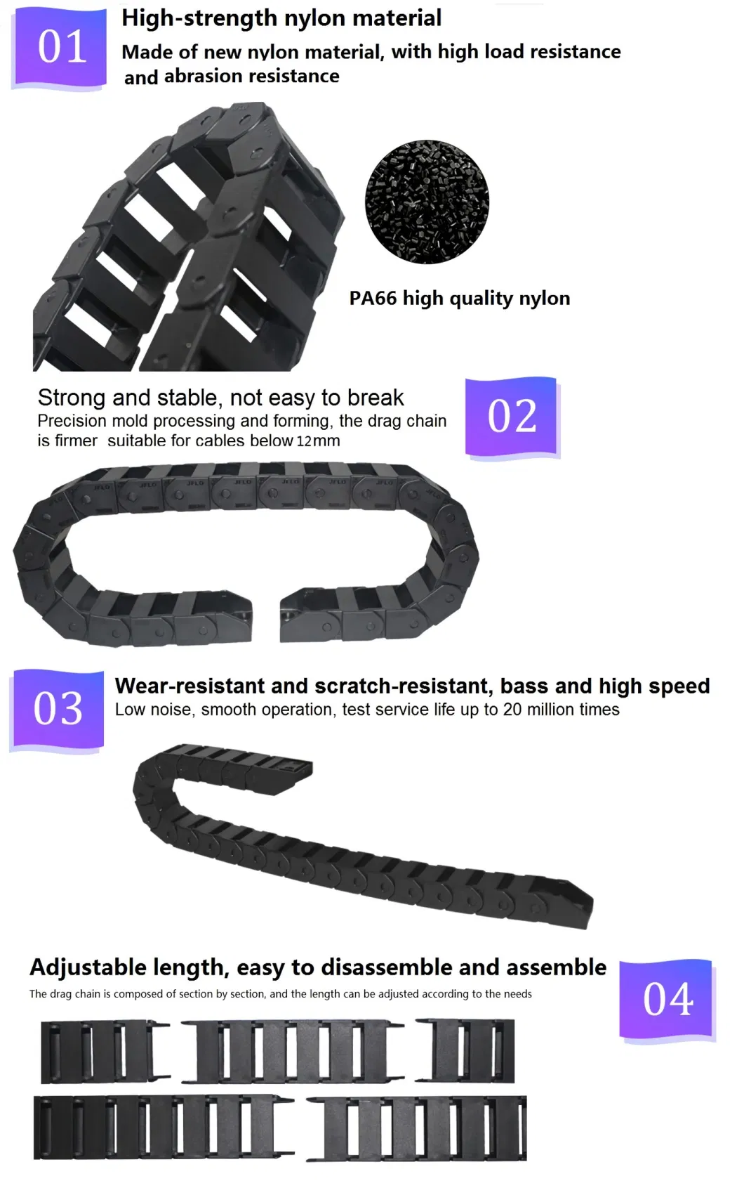 Nylon Drag Chains for Polyester Staple Fiber Production Line