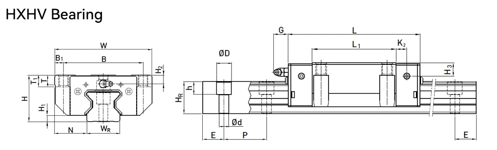 RGW30HC RGR30 HXHV super heavey load type linear guide roller rail systems