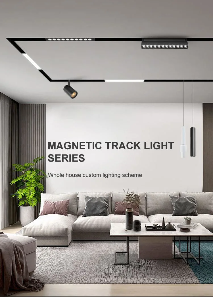 Ultrathin Magnetic Track Light Open Installation Spotlight Linear 48V LED Magnetic Rail Lighting System