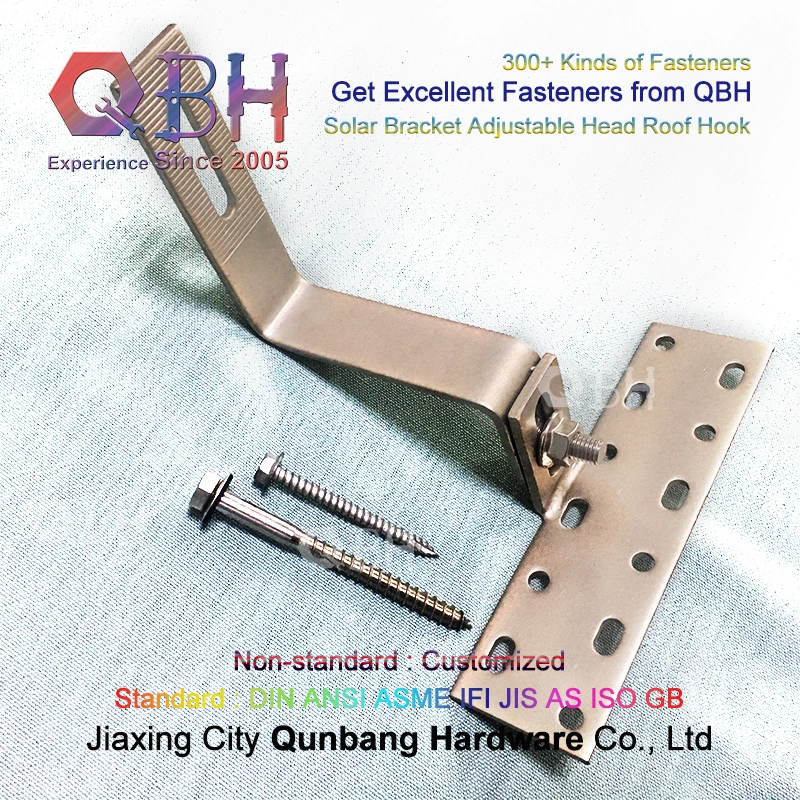 Qbh Customized PV Photovoltaic Solar Power Energy System SS304 SS316 Solar Tile Roof Hook Spare Replace Replacement Stamping Pressing Frame Part