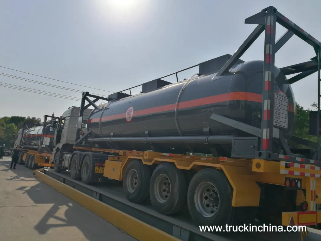 Petrochemicals Transport Trailer Mounted Hydrochloric Acid Tank Lined LLDPE 7042 21000 Liter, 22000 Liter, 25000 Liter