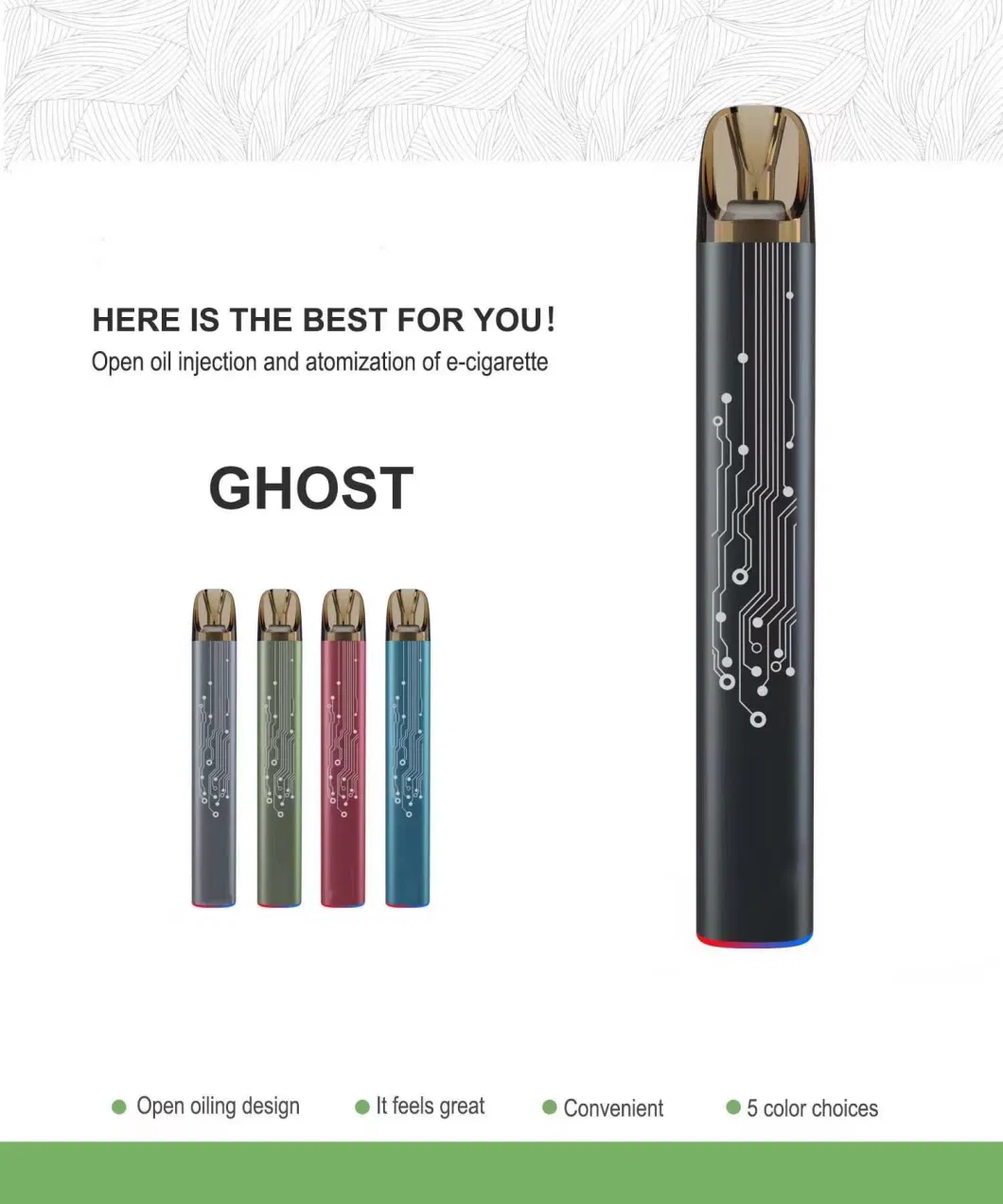 Vibration Design 2ml 650mAh Electric Cigarette Vape Kit Ghost Pod System