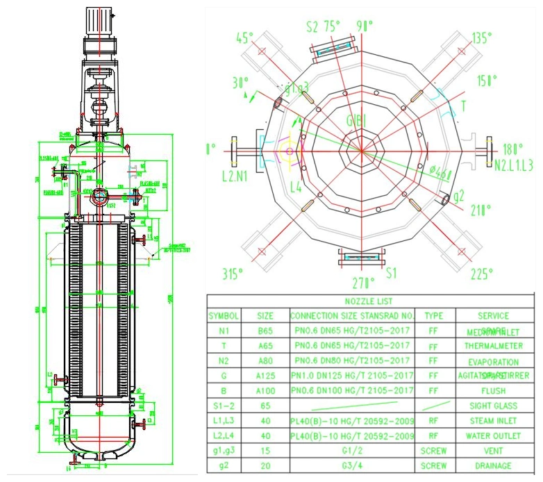 Gzf-3 Glass Lined Agitated Wiped Film Evaporator