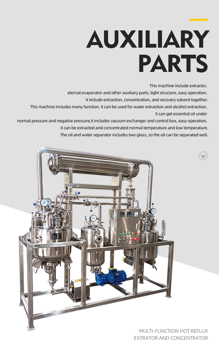 Small Scale Hemp Oil Extraction Machine Solvent Recovery Distillation Purification Equipment