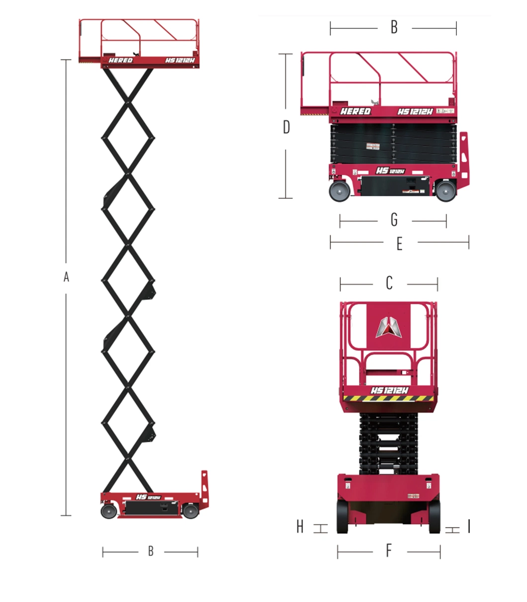 Hered Indoor Lifting Equipment Table Man Lift Aerial Work Platform Scissor Lift