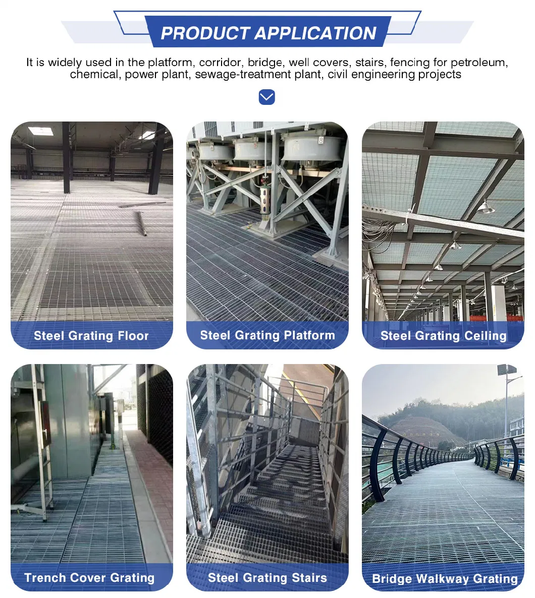 Hot DIP Galvanized Industry Walkway Steel Grating Floor Operating Platform