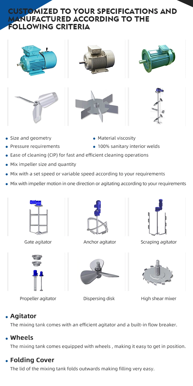 Chemical Pharmaceutical Stainless Steel Tank Juice Shampoo Magnetic Mixing Tank 1000L Reactor Stirrer Agitator Honey Milk Oil Chemical Liquid Mixer Tank