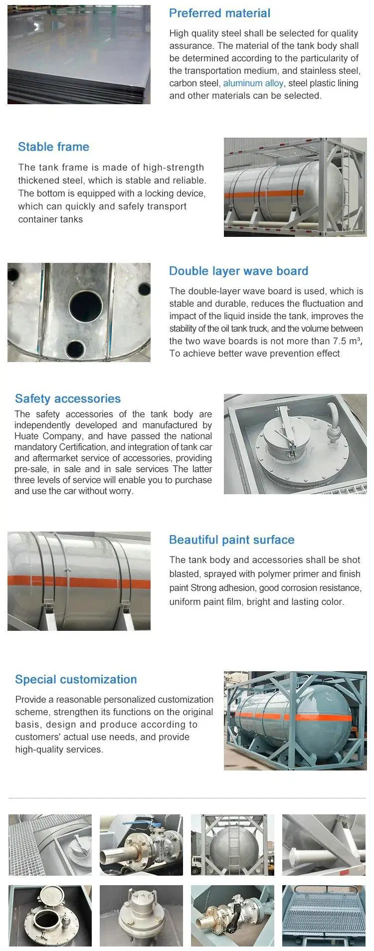 30FT Un 2031 Portable Tank for Corrosive Concentrated Nitric Acid Hno3 (Pure Aluminium Tank 22CBM)