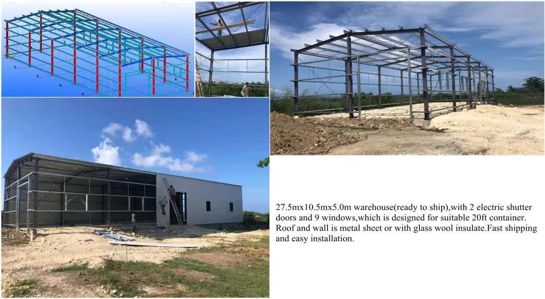 Prefabricated House Construction Steel Building Material Model Building Steel Workshop Hangar Warehouse Prefab Shopping Mall Prefabricated Steel Structure