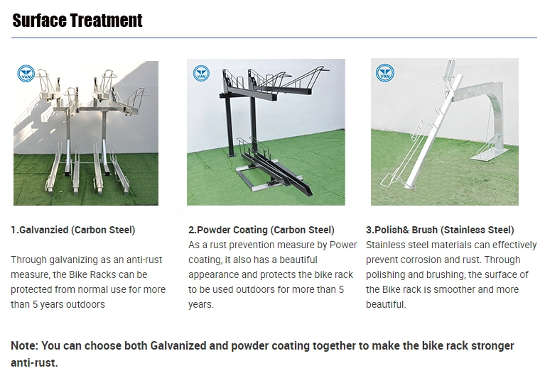 2023 Hot Sell Double Decker Galvanized Bike Rack with Gas Strut