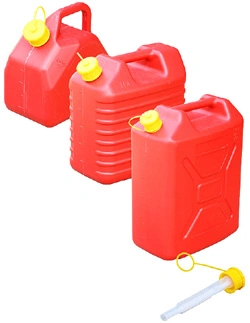 Horizontal Jerry Can Gasoline Fuel Refill Steel Tank Red 10L