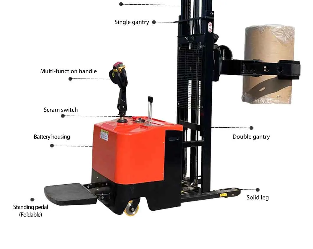 1t Fork Lift with Paper Reel Clamp Attachment Stacker