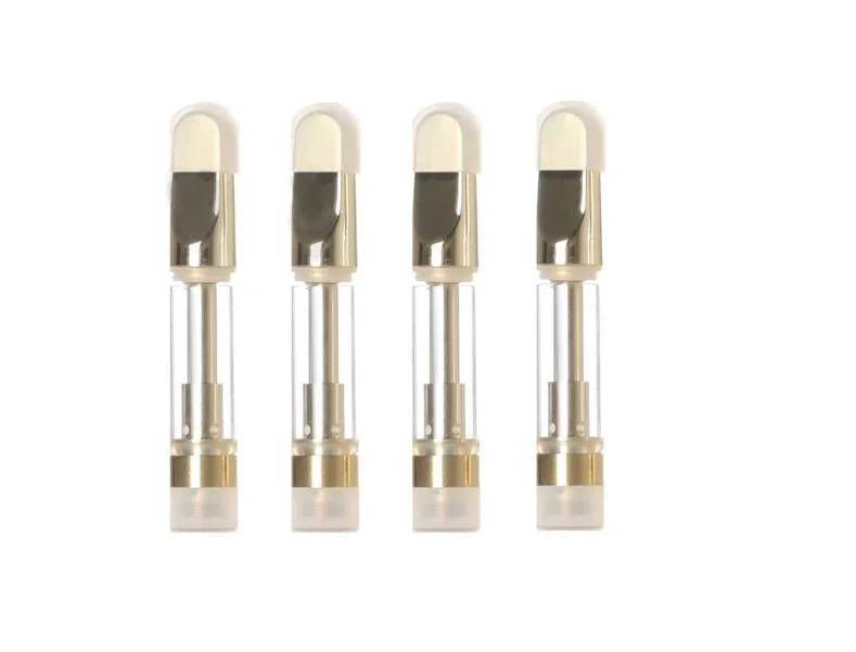 0.5 1.0ml Th205 Golden Mouthpiece Ceramic Coil Glass Cartridges Atomizer Vape Tank