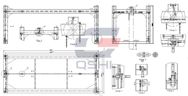 Qshi Overheight Open Top Container Lifting Frame Spreader Custom Service
