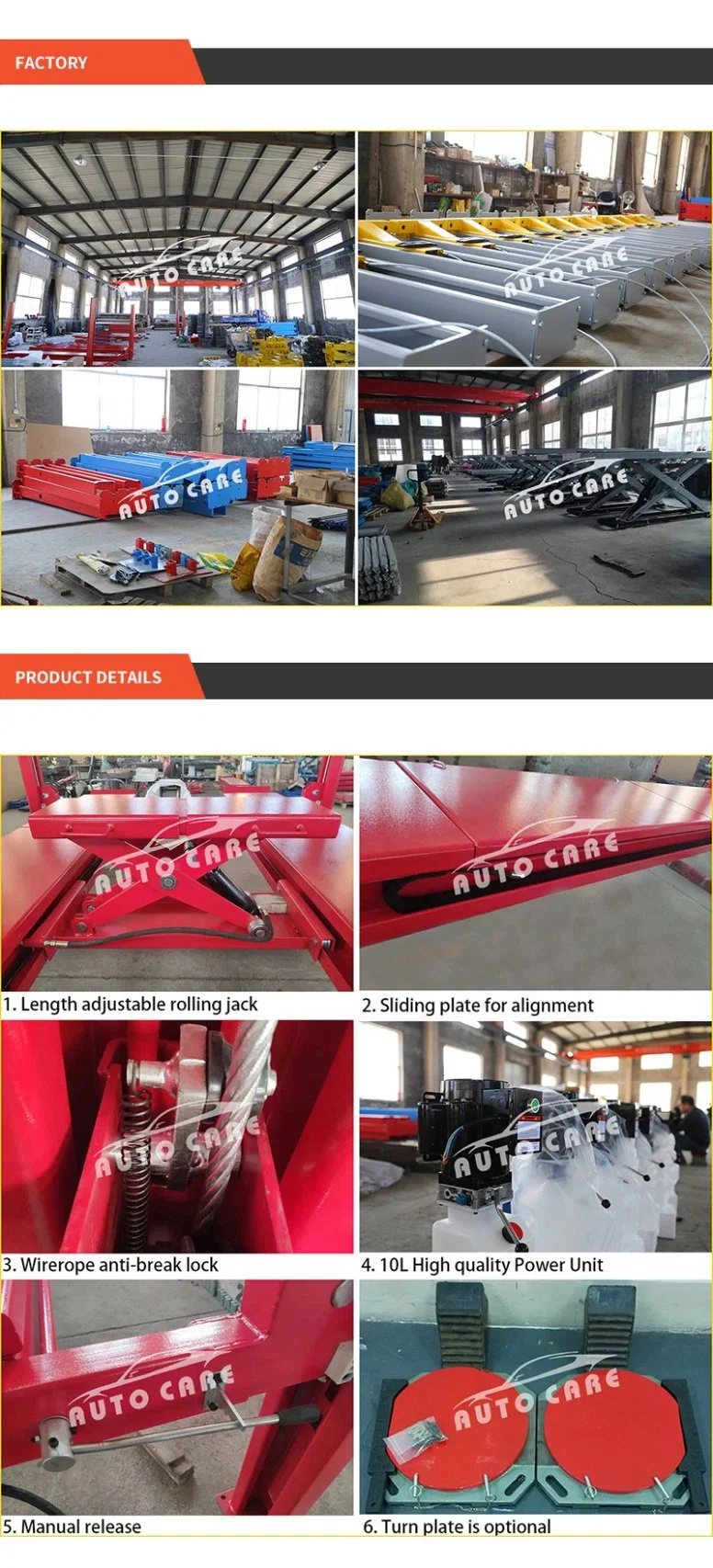 Car Four Pillar Lift, Four Wheel Positioning Elevator, Dedicated Positioning Lifting Platform for Automotive Maintenance and Positioning Equipment