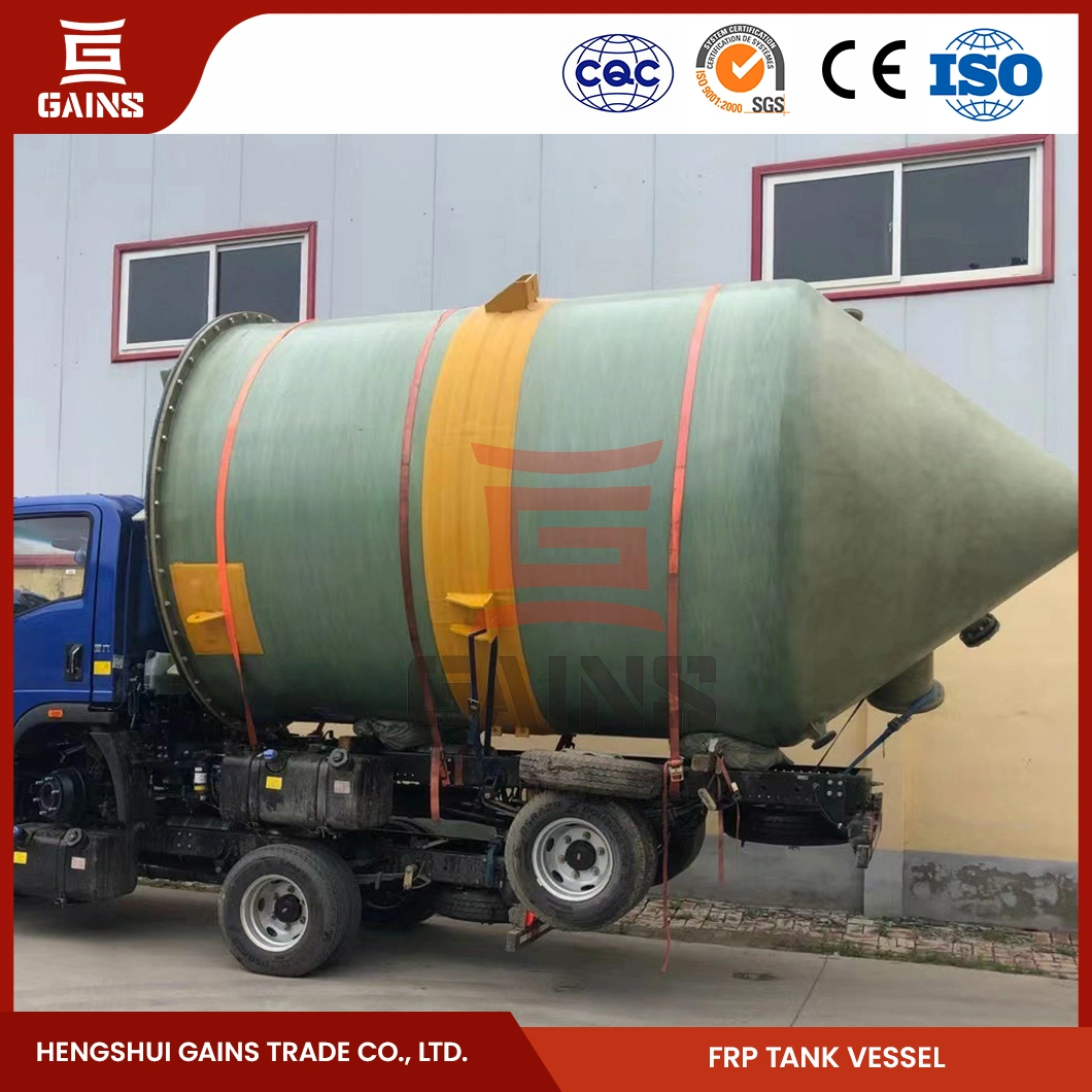 Gains Rectangular Chemical Tank Manufacturing FRP Caustic Soda Tank China Storage Nitric Acid GRP Storage Tank