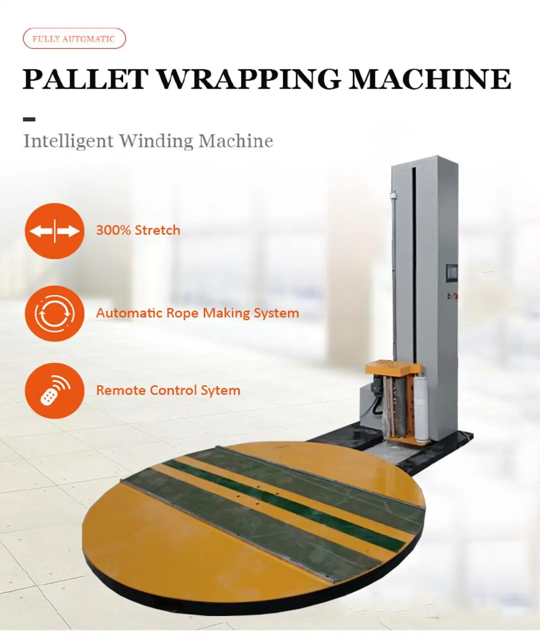 ODM Stretch Film Wrapping Packaging Machine for Paper Reel Cylindrical Paper