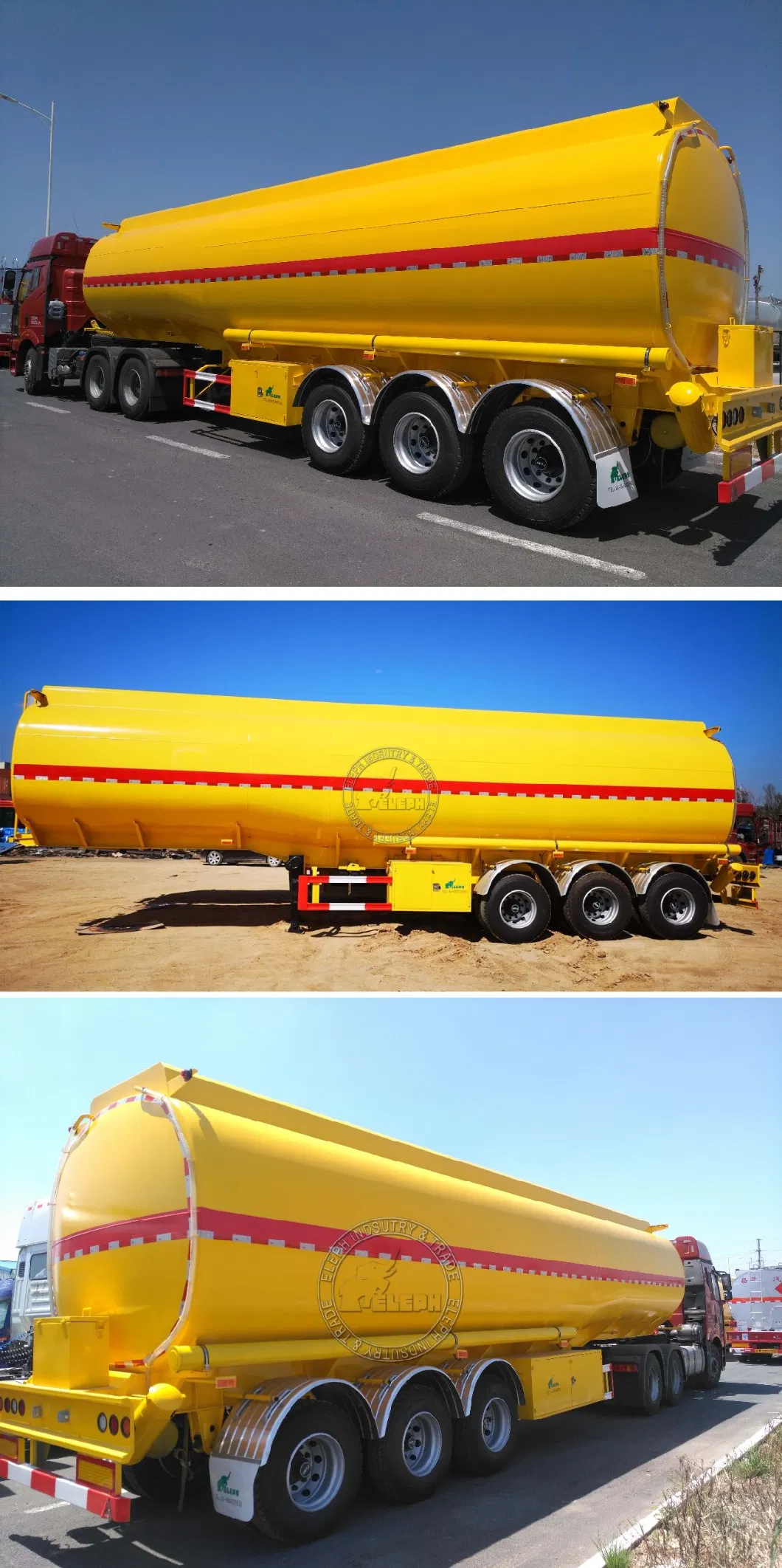 3 Axles 45ton 50cbm Mobile Fuel Oil Tank Trailer Sulfuric Acid Storage Tank