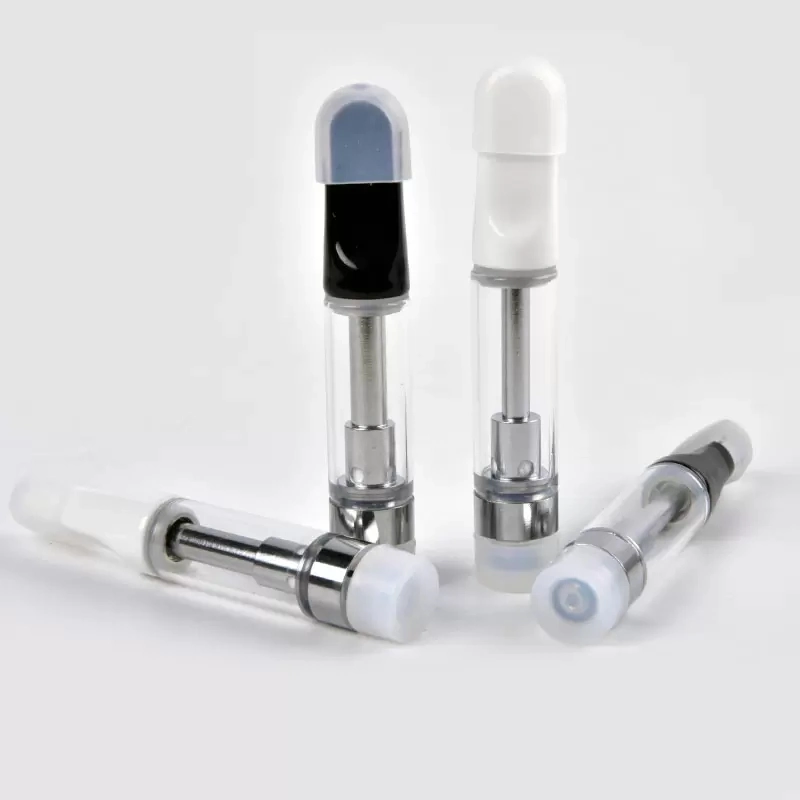 Ceramic Coil Vape Carts Th205 Atomizers Cartridges White Black Colors 510 Thread Clear Ceramics Glass Tank