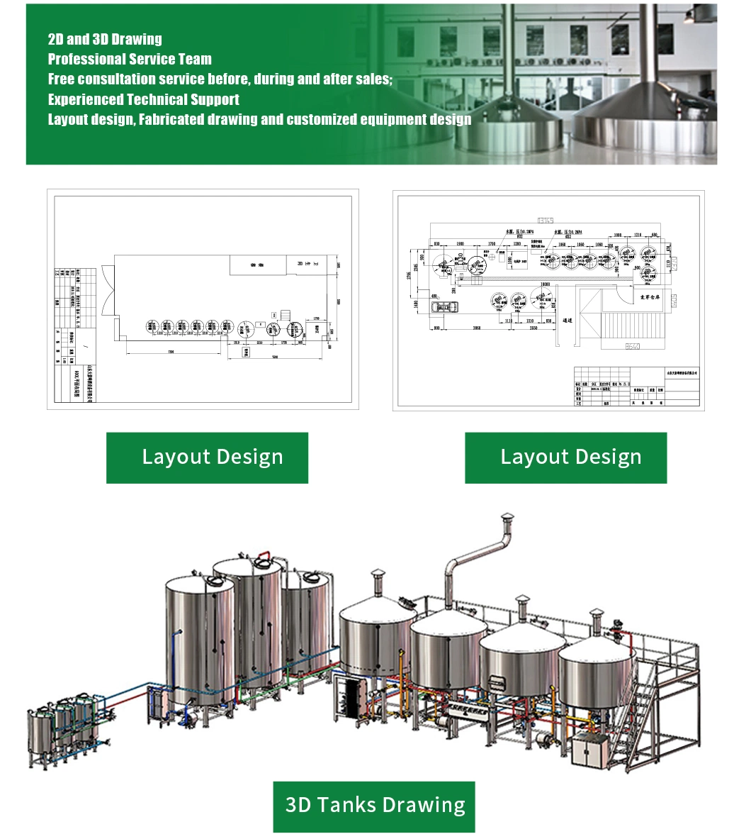 500L 800L 1000L Per Batch Touch Screen Automatic/Semi-Auto Controlling Fermentation Tank Price