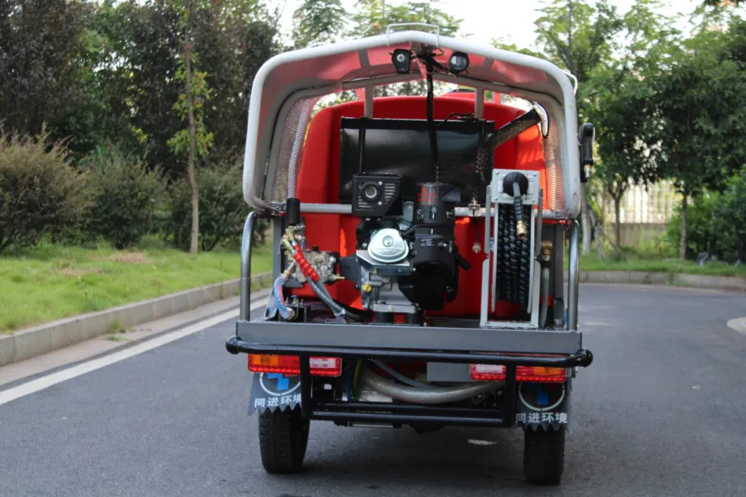 480L Water Tank Driving Type High-Pressure Municipal Sanitation Cleaning/Washing Tricycle for Road/Street/Floor Surface Washing