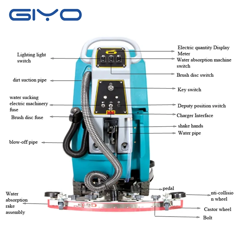 Industrial Battery Powered Cleaning Machine Single Disc Electric Walk Behind Floor Scrubber