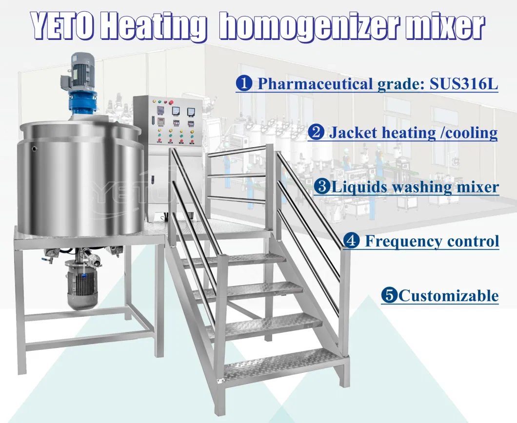 Factory Price 500L Liquid Soap Making Machine Electric Heating Homogenizing Mixer Tank