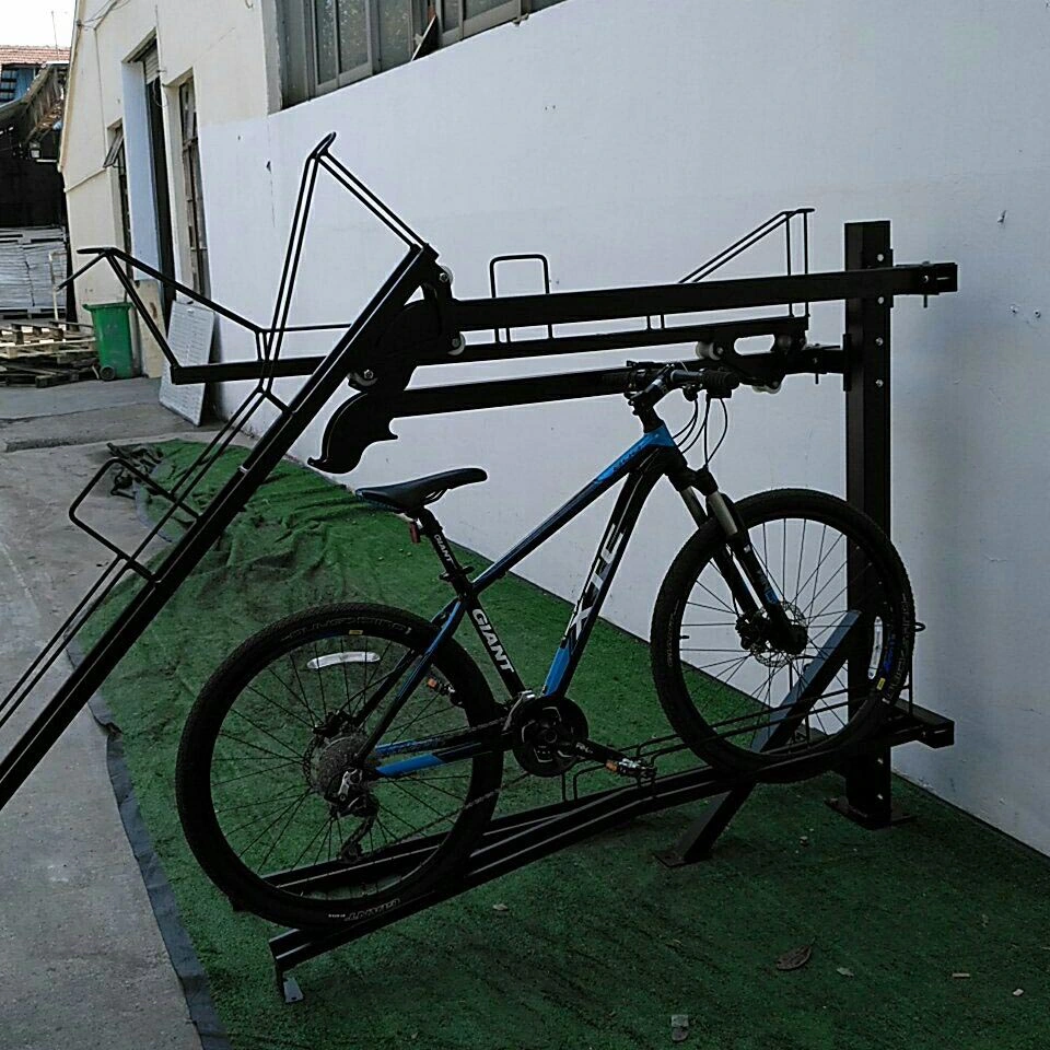 2023 Hot Sell Double Decker Galvanized Bike Rack with Gas Strut